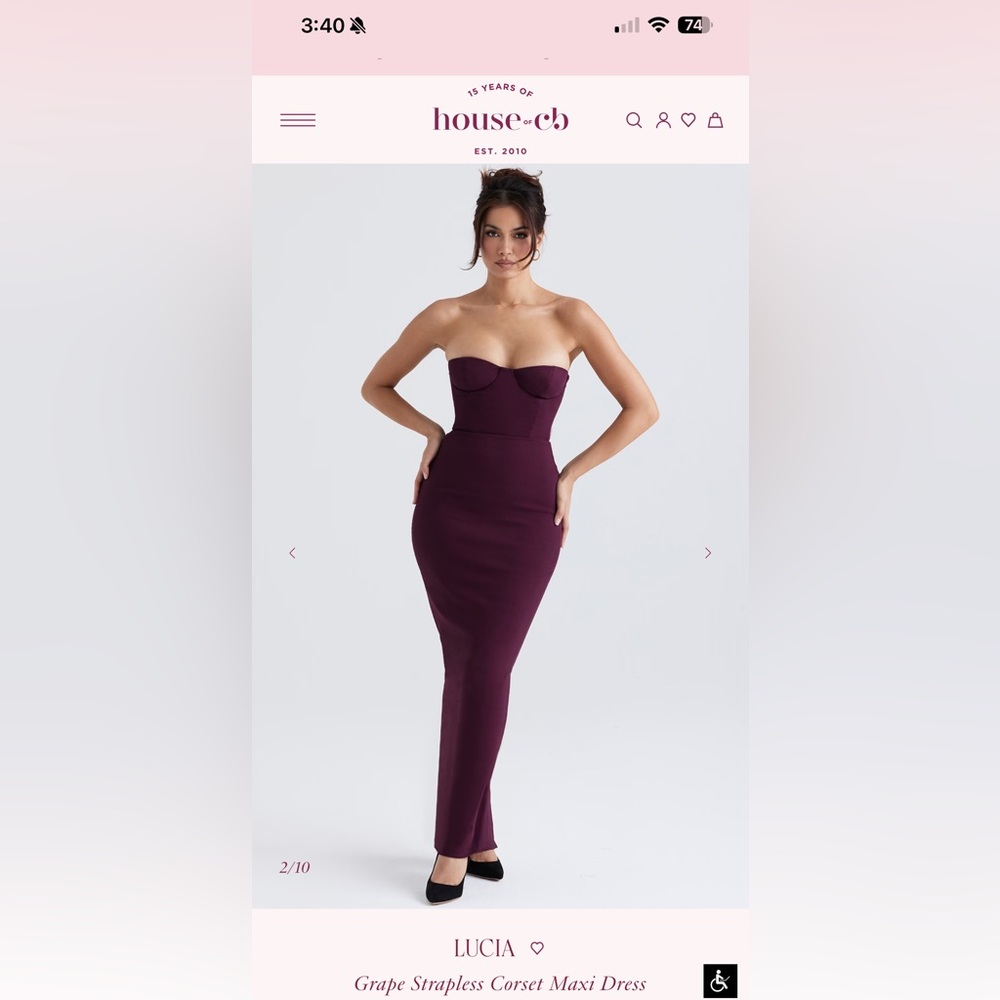 House of CB Grape Lucia Dress